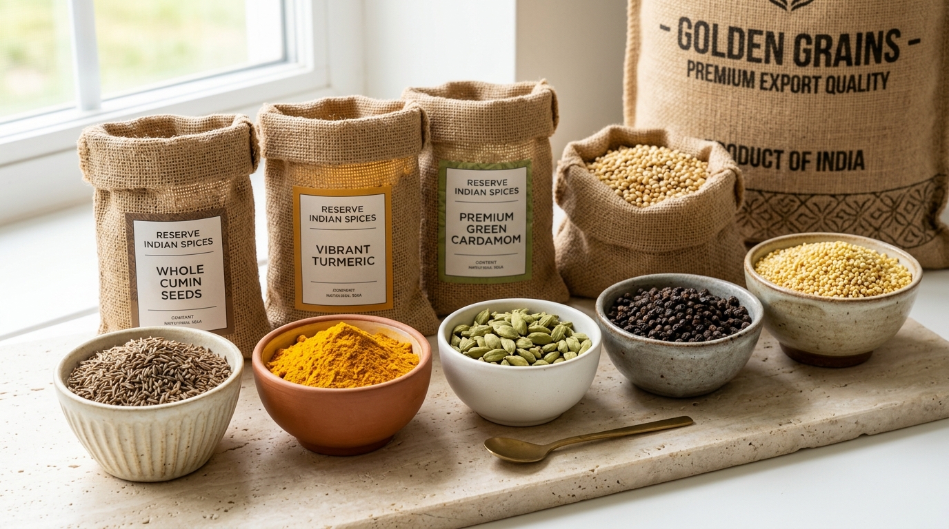 Export quality Indian spices, food grains and agro commodities