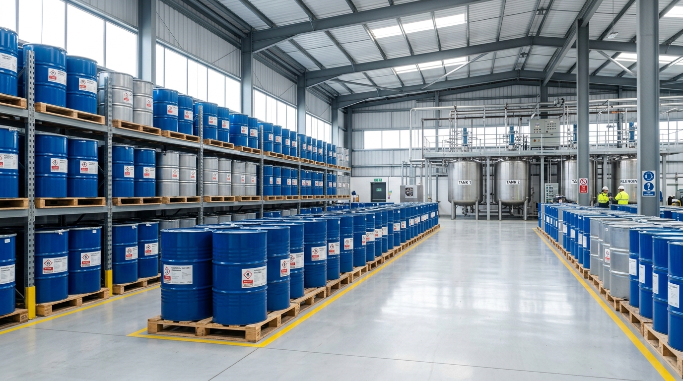 Thinner and solvent blending and drum storage warehouse